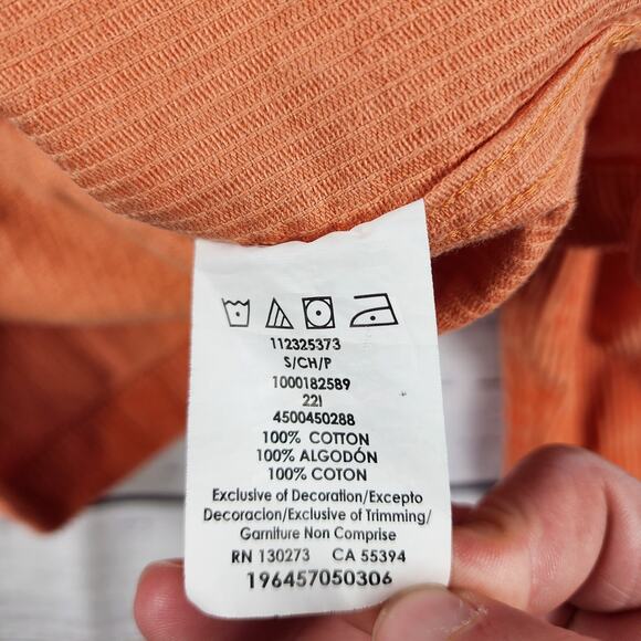 Wrangler Women’s Small Corduroy Shirt Jacket Orange Wide Wale Button Workwear - Picture 4 of 7